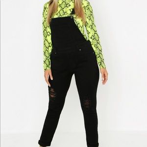 Black denim overalls. Never been worn